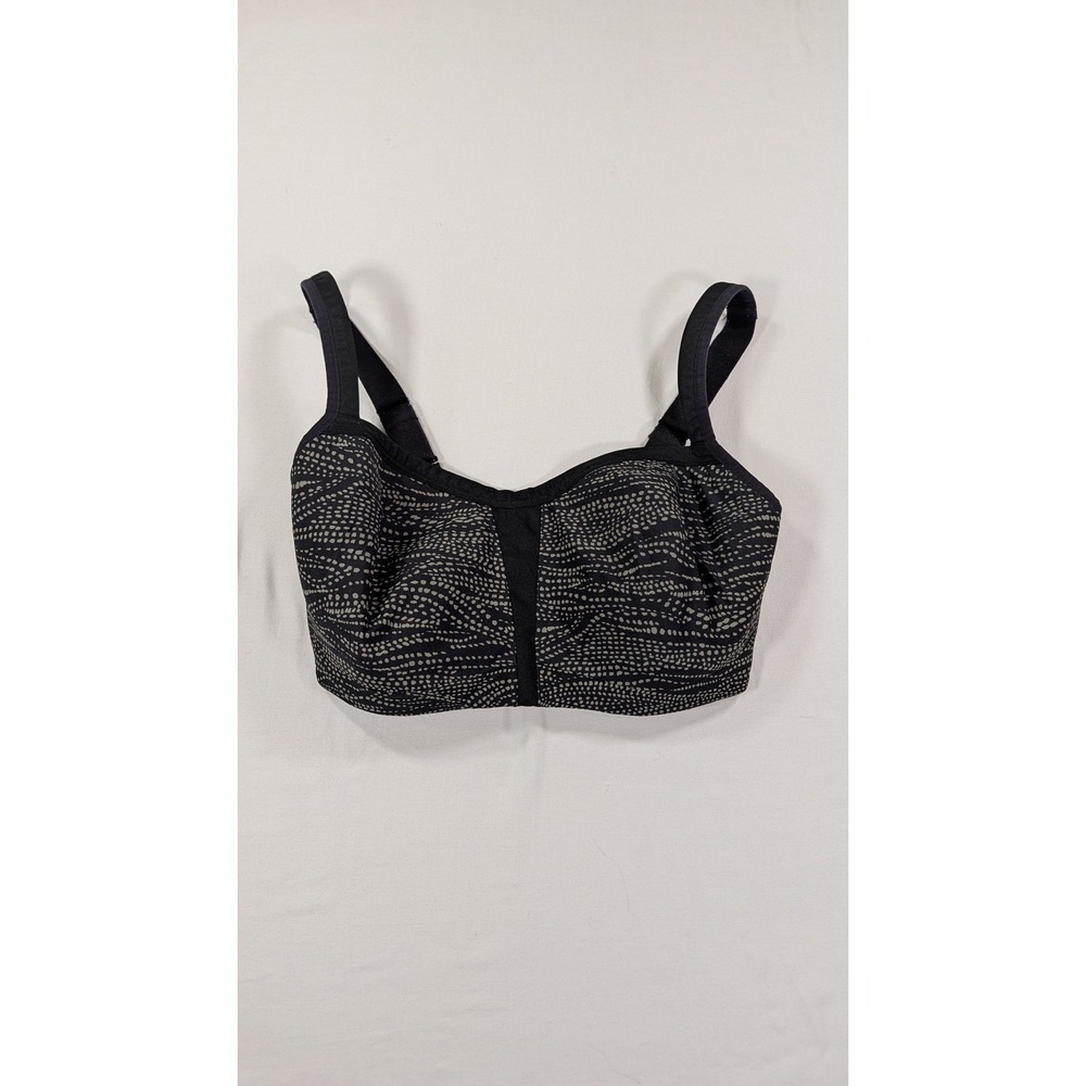 Le Mystere Women Black Gray Abstract Dot Underwire Sports Bra 36G 821222